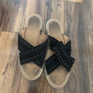 AEROSOLES Black Espadrille Slip-On Shoes